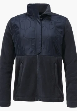 Fleece Jacke mit Materialmix & Ziersteppung