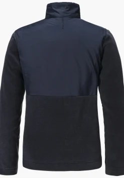 Fleece Jacke mit Materialmix & Ziersteppung