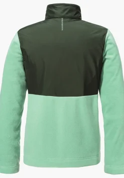 Fleece Jacke mit Materialmix & Ziersteppung