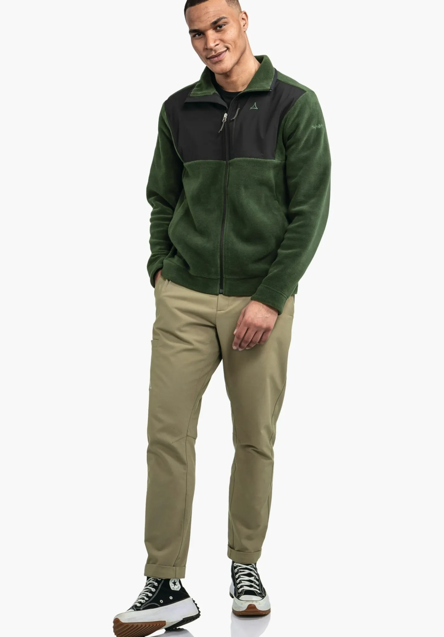 Fleece Jacke mit Materialmix