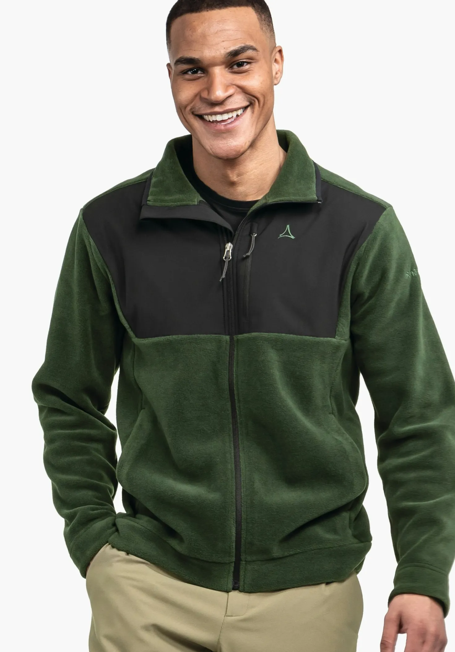 Fleece Jacke mit Materialmix