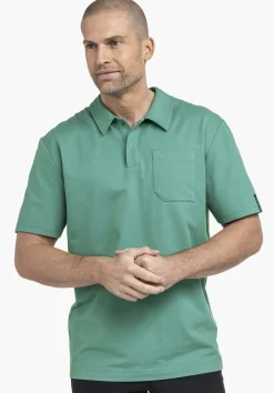 Stretch-Polo mit strukturiertem Gewebe