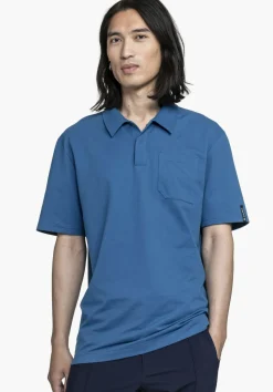 Stretch-Polo mit strukturiertem Gewebe