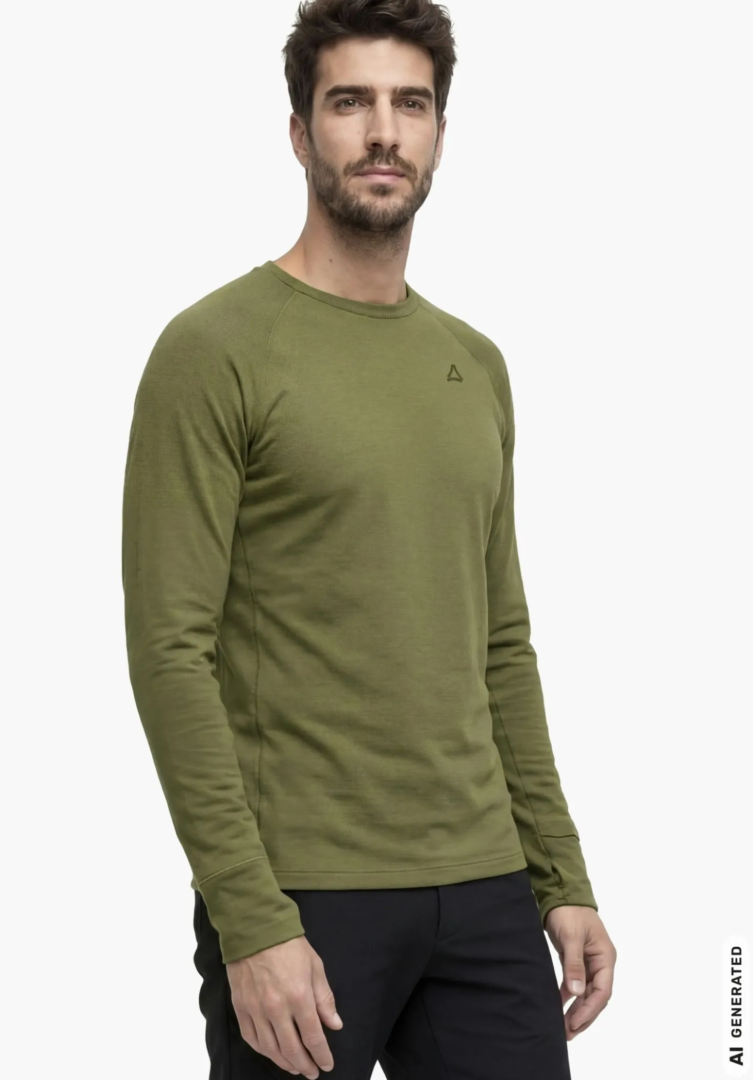 Technisches Longsleeve mit Wollanteil