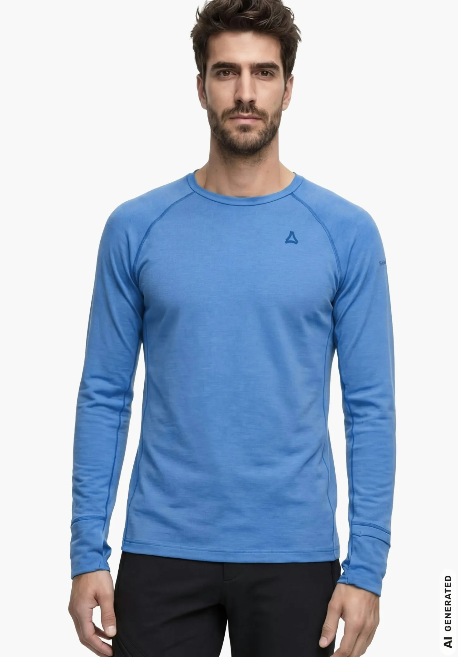 Technisches Longsleeve mit Wollanteil